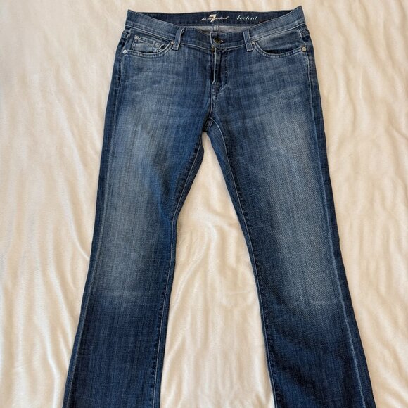 7 For All Mankind “A” Pocket Bootcut Jeans Size 28 Medium Wash - Picture 2 of 13